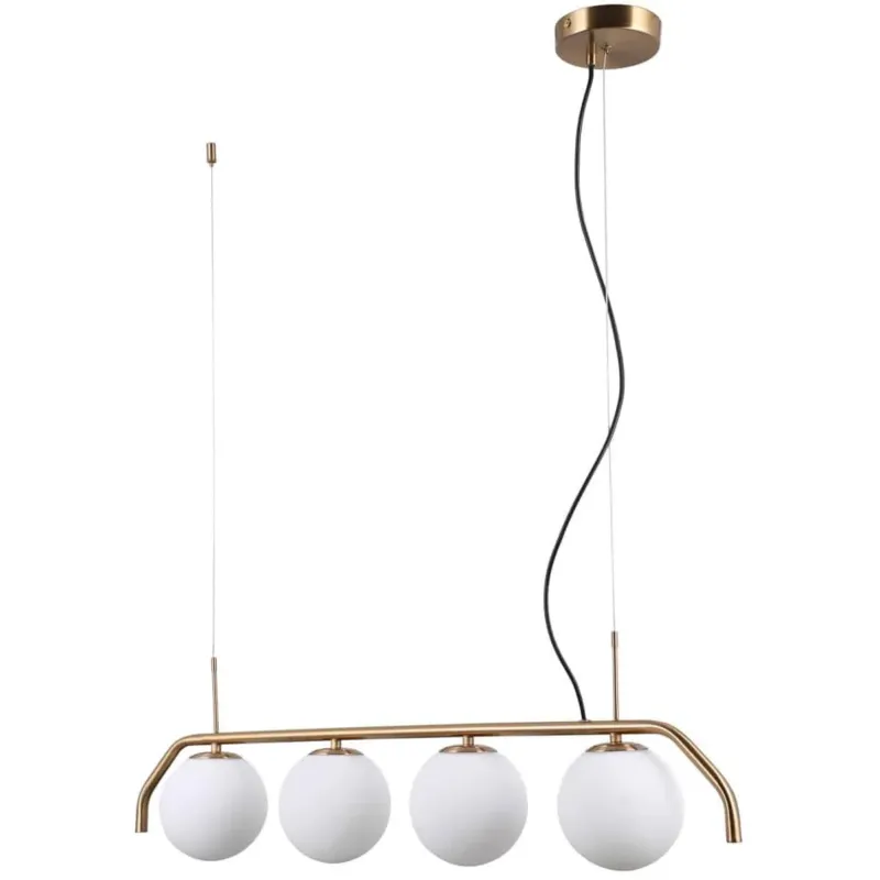 Lampa wisząca złota 4-punktowa ze szklanymi kulami PND-3300-4-HBR z serii CARIMI - Lampy Italux Okazja