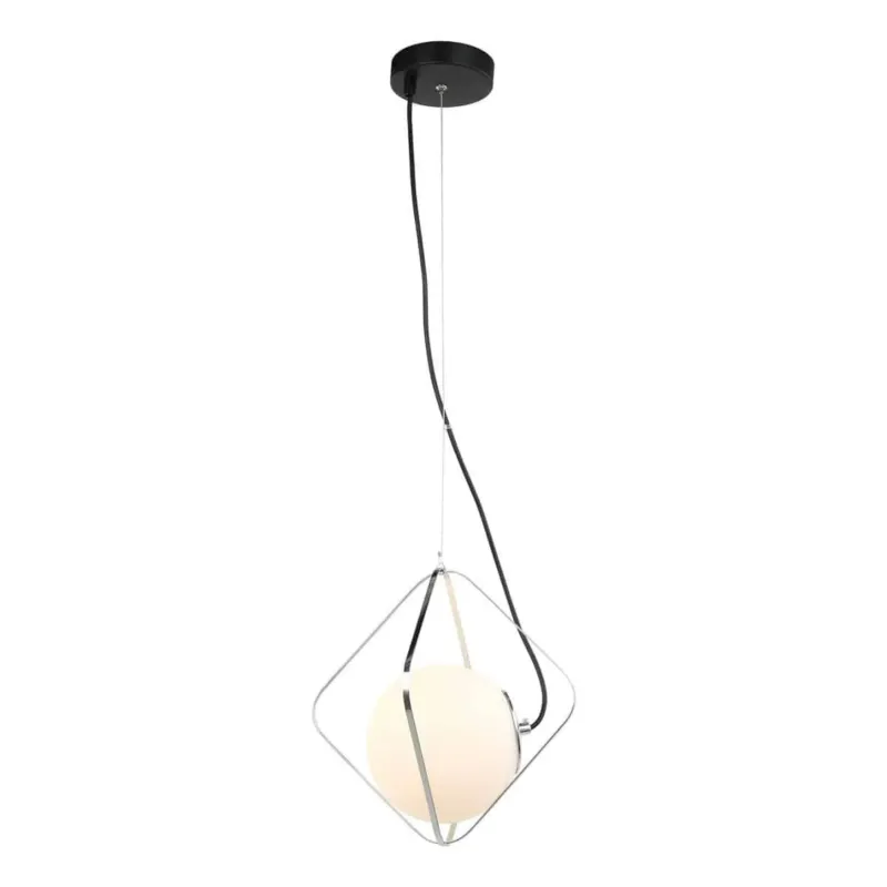 Hit cenowy Lampa wisząca metalowa chromowana z kulistym kloszem PEN-5696-1-BKCR z serii CANTO - Lampy Italux