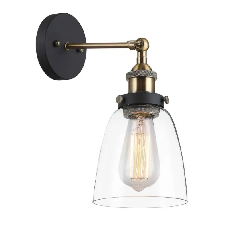 Rabat Kinkiet loft czarno-złoty szklany MBM-2563/1 GD+CL z serii FRANCIS - Lampy Italux