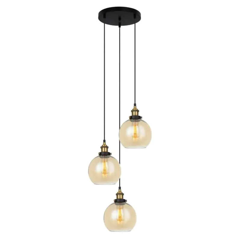 Lampa wisząca 3-punktowa szklana bursztynowa MDM-4330/3 z serii CARDENA - Lampy Italux Kup online