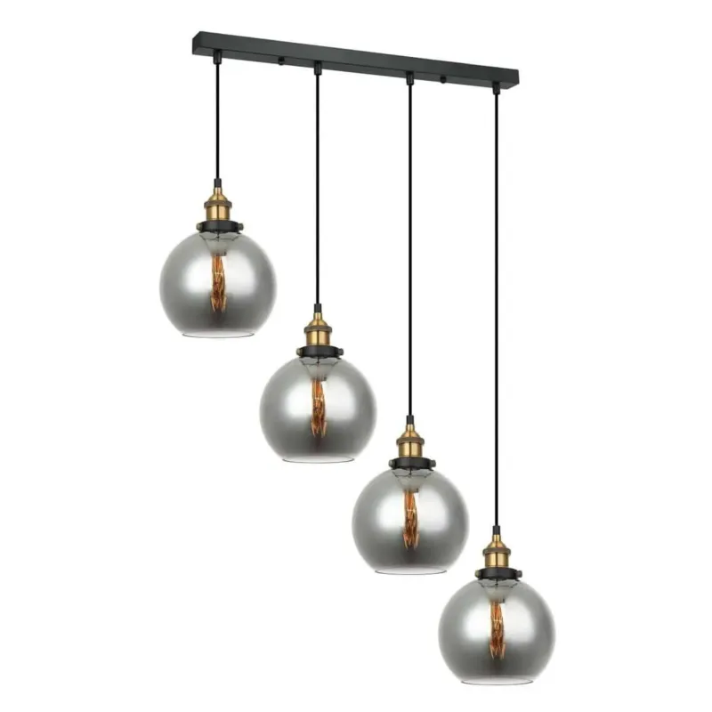 Lampa wisząca 4-punktowa dymiona szklana MDM-4330/4 GD+SG z serii CARDENA - Lampy Italux Obniżka ceny