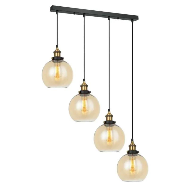 Zniżka Lampa wisząca 4-punktowa szklana bursztynowa MDM-4330/4 z serii CARDENA - Lampy Italux