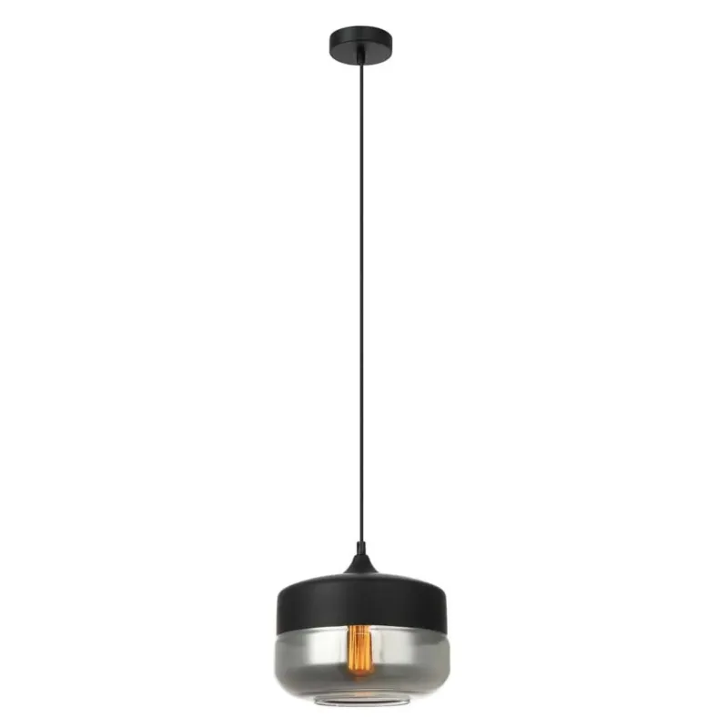 Ograniczona ilość Lampa wisząca czarna metalowa ze szklanym kloszem MDM-2380/1 BK+SG z serii MOLINA - Lampy Italux