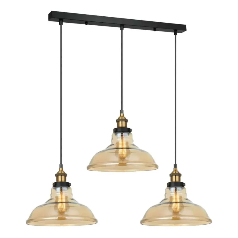 Lampa wisząca loftowa czarno-złota 3-punktowa MDM-2381/3 z serii HUBERT - Lampy Italux Ekspresowa dostawa