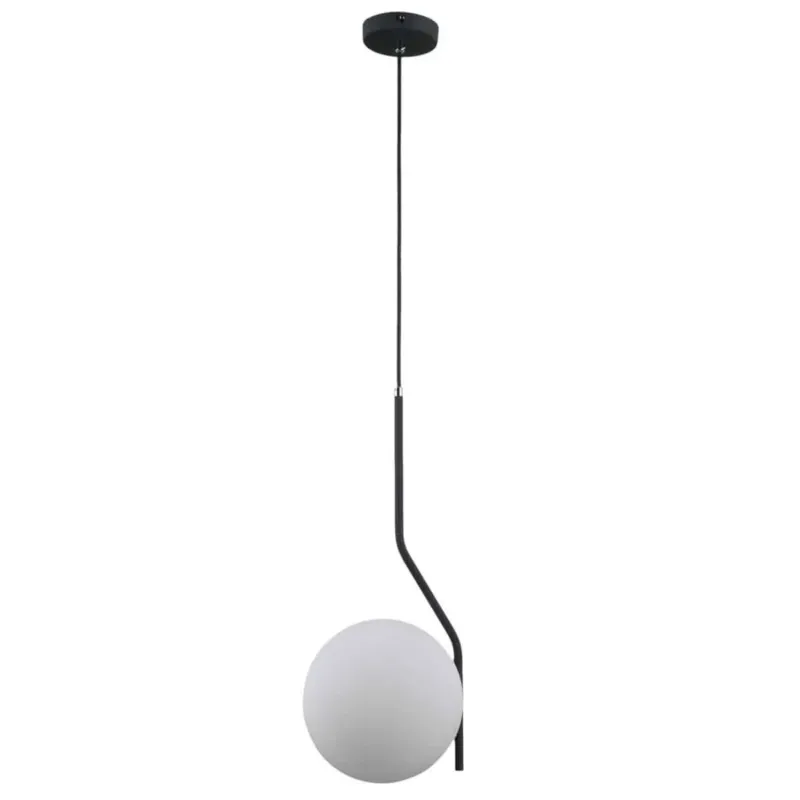 Lampa wisząca metalowa z kulistym kloszem PND-3300-1-BK z serii CARIMI - Lampy Italux Obniżka ceny