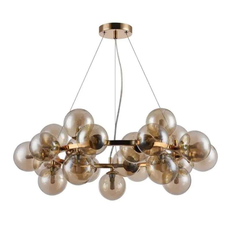 Lampa wisząca złota szklana 25-punktowa PND-5252-25-GD-CGN z serii CABELLA - Lampy Italux Hit cenowy