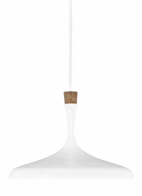 Dostępne od ręki Lampa wisząca biała metalowa z drewnianym detalem FE-DARWIN-P z serii DARWIN - Elstead Lighting