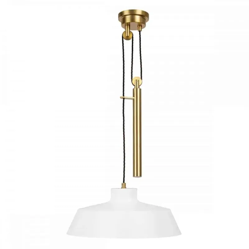 Lampa wisząca mosiężna z białym kloszem FE-CANDOR-P z serii CANDOR - Elstead Lighting Dostępne od ręki