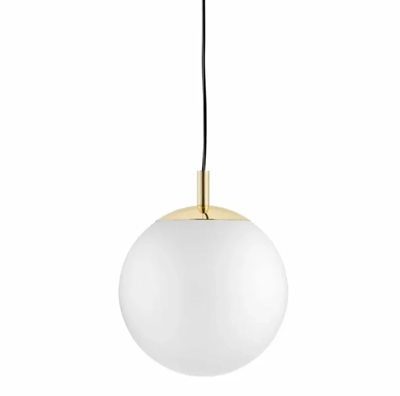 Dostępne od ręki Lampa wisząca biała kula ALUR S 10726105 złoto - Kaspa
