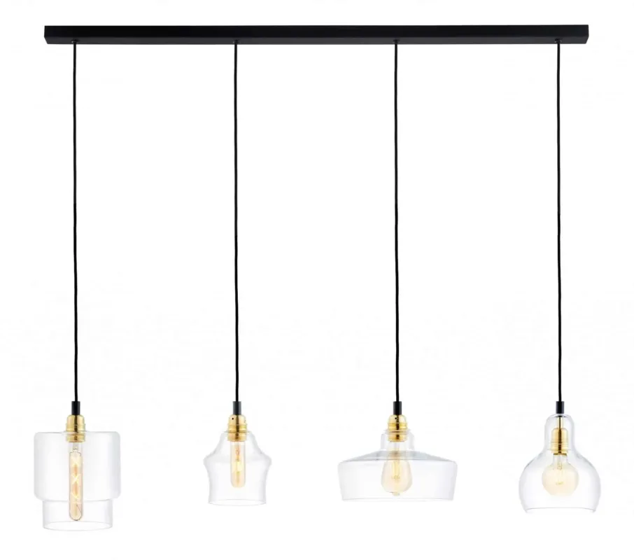 Zamów teraz Lampa wisząca poczwórna loftowa LONGIS 4 GOLD 10876405 - Kaspa