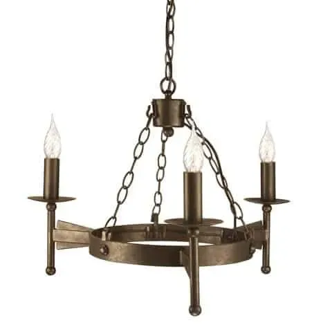 Żyrandol metalowy brązowy 3-punktowy CW3 OLD BRZ z serii CROMWELL - Elstead Lighting Oferta czasowa