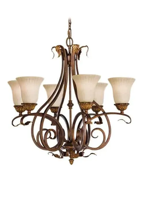 Żyrandol metalowy brązowy 6-punktowy FE/SONOMAVAL6 z serii SONOMA VALLEY - Elstead Lighting Tani