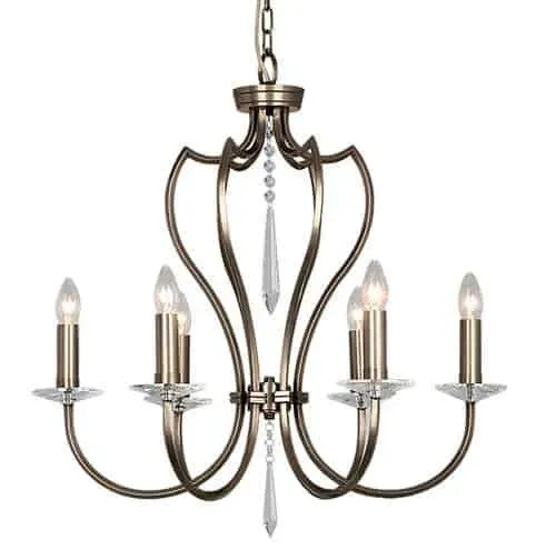 Cena promocyjna Żyrandol metalowy brązowy 6-punktowy PM6 DB z serii PIMLICO - Elstead Lighting