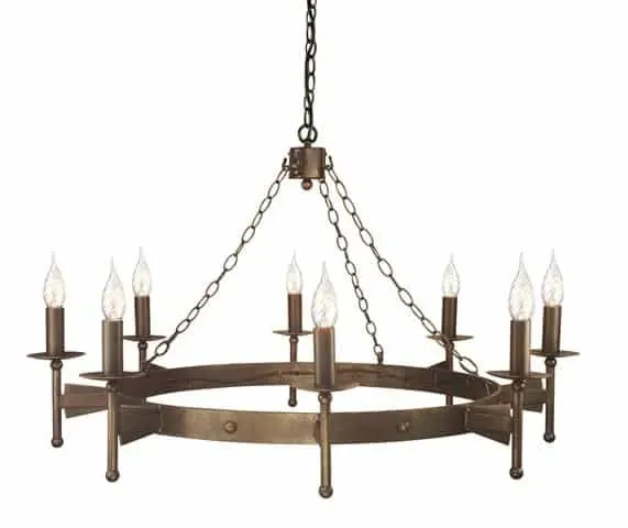 Żyrandol metalowy brązowy 8-punktowy CW8 OLD BRZ z serii CROMWELL - Elstead Lighting Szybka wysyłka