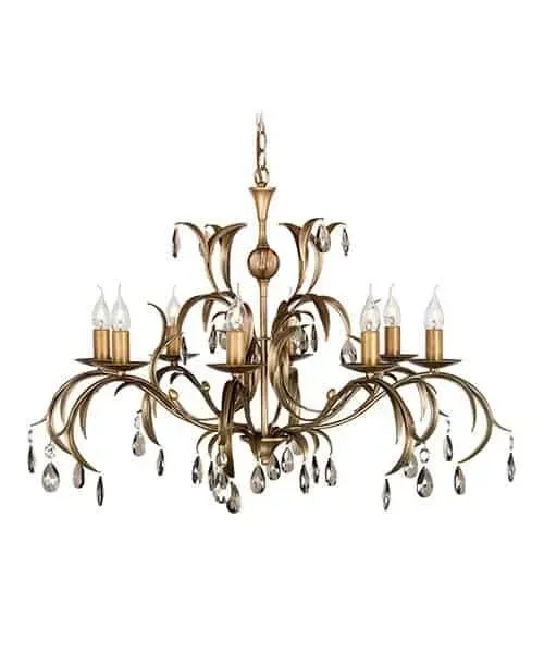 Żyrandol metalowy brązowy 8-punktowy LL8 ANT BRZ z serii LILY - Elstead Lighting Oferta