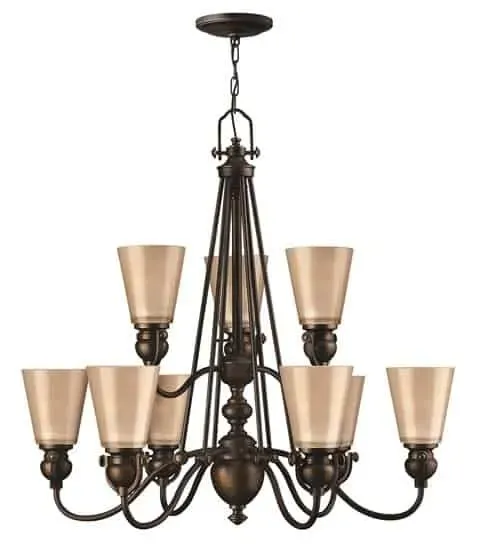Żyrandol metalowy brązowy 9-punktowy HK/MAYFLOWER9 z serii MAYFLOWER - Elstead Lighting Bezpieczne zakupy
