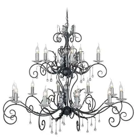 Żyrandol metalowy czarno-srebrny 15-punktowy AML15 BLK/SILVER z serii AMARILLI - Elstead Lighting Dostępne od ręki