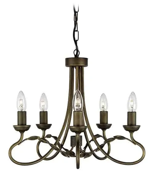 Żyrandol metalowy czarno-złoty 5-punktowy OV5 z serii OLIVIA - Elstead Lighting Niska cena