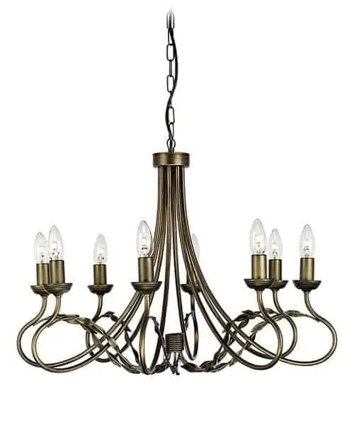 Żyrandol metalowy czarno-złoty 8-punktowy OV8 BLK/GOLD z serii OLIVIA - Elstead Lighting Do wyczerpania zapasów