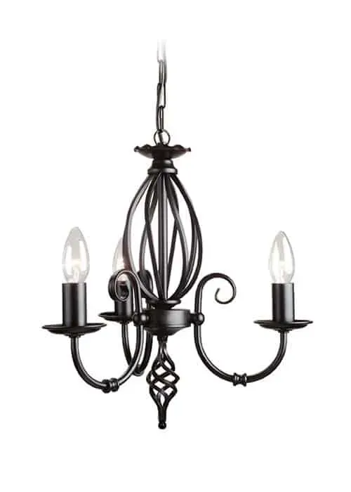 Żyrandol metalowy czarny 3-punktowy ART3 BLACK z serii ARTISAN - Elstead Lighting Łatwy zwrot