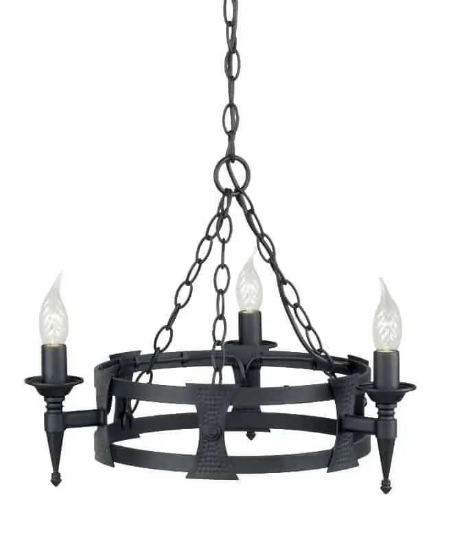 Żyrandol metalowy czarny 3-punktowy SAX3 BLK z serii SAXON - Elstead Lighting Rabat