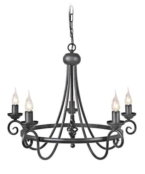 Cena promocyjna Żyrandol metalowy czarny 5-punktowy HR5 z serii HARLECH - Elstead Lighting