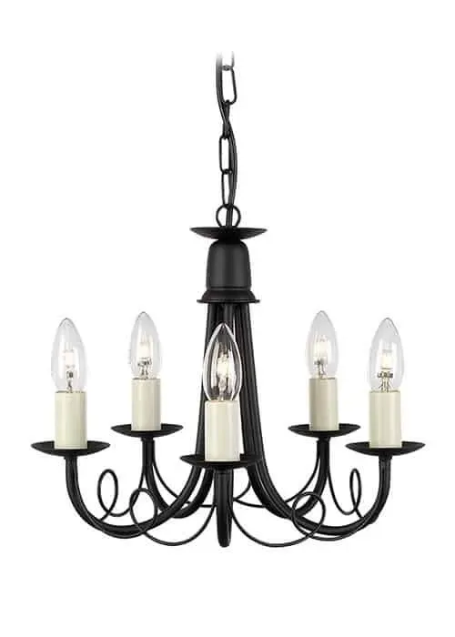 Hit sprzedaży Żyrandol metalowy czarny 5-punktowy MN5 z serii MINSTER - Elstead Lighting
