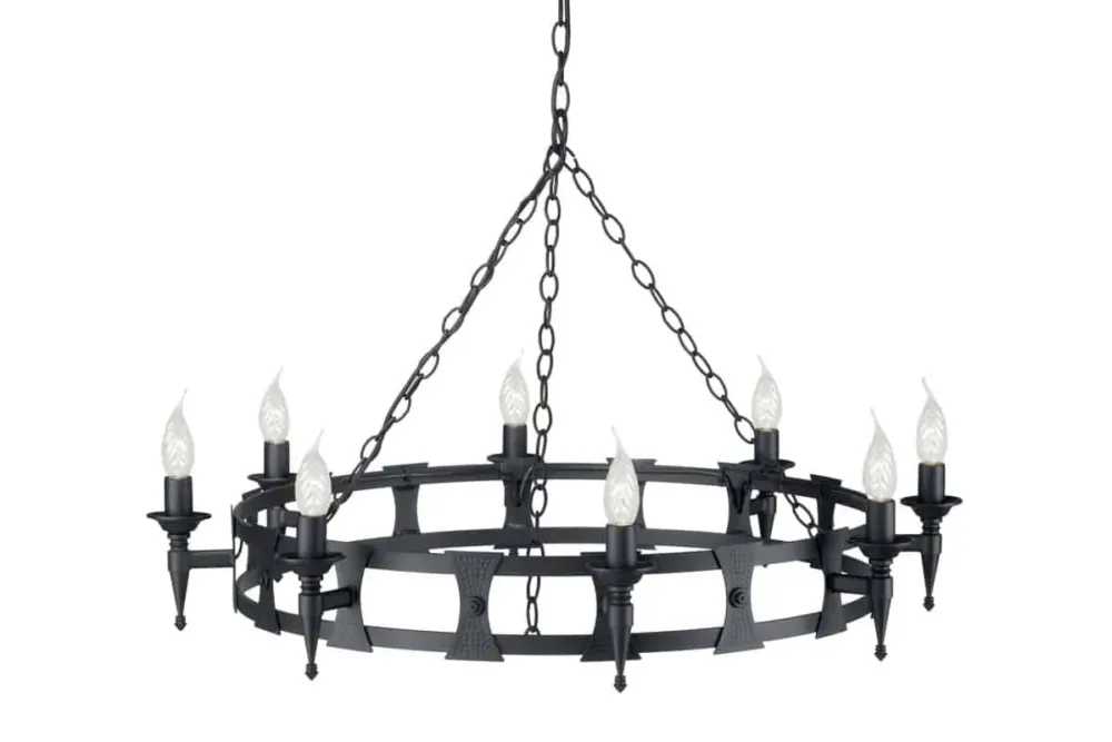 Żyrandol metalowy czarny 8-punktowy 90cm SAX8 BLK z serii SAXON - Elstead Lighting Ekspresowa dostawa