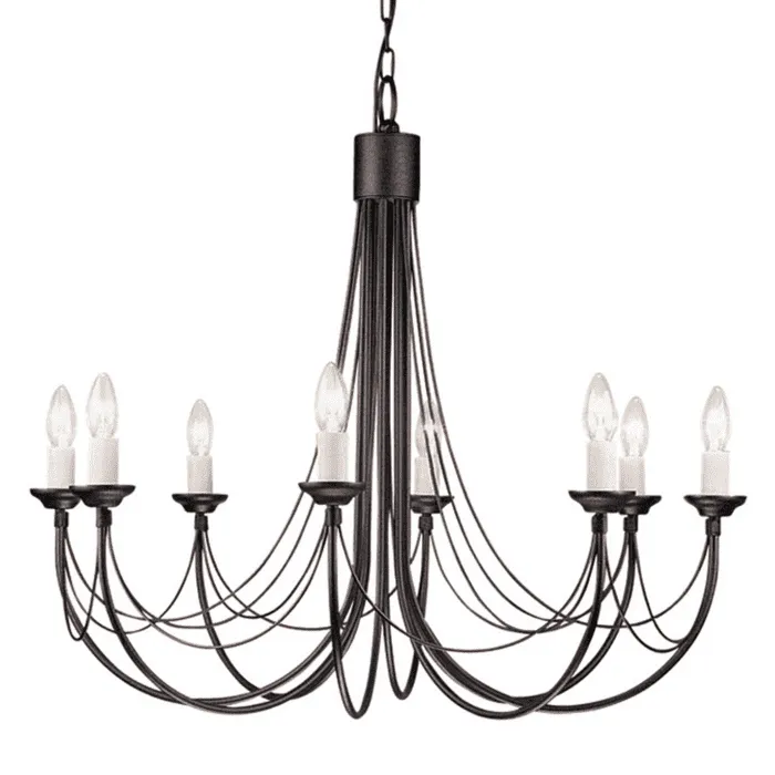 Żyrandol metalowy czarny 8-punktowy CB8 z serii CARISBROOKE - Elstead Lighting Kup online