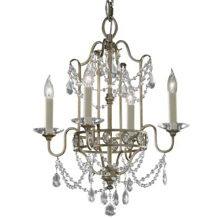Do wyczerpania zapasów Żyrandol metalowy srebrny z kryształami 4-punktowy FE/GIANNA4 z serii GIANNA - Elstead Lighting