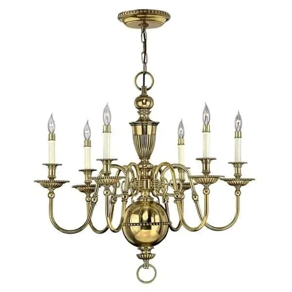 Żyrandol metalowy złoty 6-punktowy HK/CAMBRIDGE6 z serii CAMBRIDGE - Elstead Lighting Tylko dziś