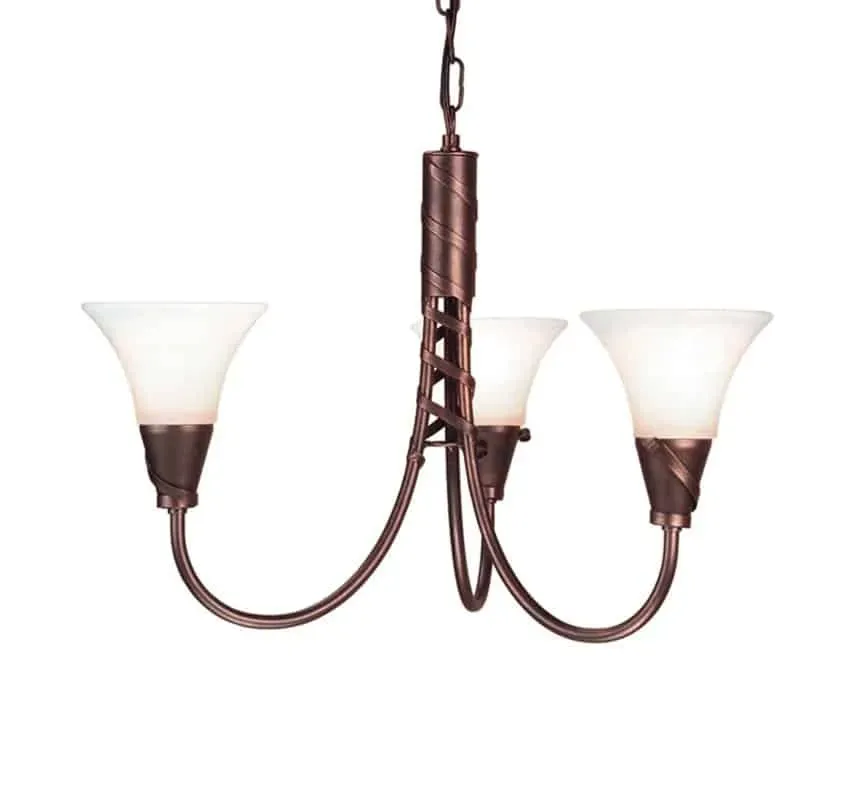 Żyrandol miedziany metalowy 3-punktowy EM3 COPPER z serii EMILY - Elstead Lighting Ekspresowa dostawa