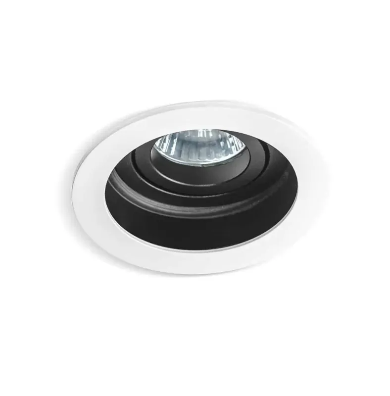 Oferta limitowana Azzardo Oprawa wpuszczana metalowa okrągła biało-czarna AZ1361 z serii IBIZA