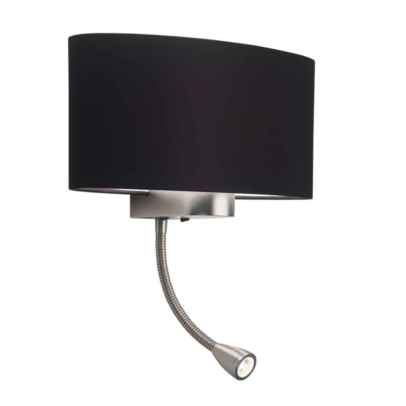 Cena promocyjna Kinkiet nowoczesny czarny klosz NAPOLI LED stelaż nikiel 1185002- Astro Lighting