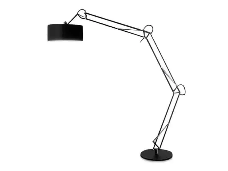 Wyprzedaż Azzardo Lampa podłogowa czarna metalowa z tkaninowym kloszem AZ1028 z serii BOSSE