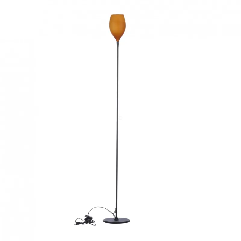 Azzardo Lampa podłogowa szklana bursztynowa czarna 165cm AZ1078 z serii IZZA Sprawdź teraz