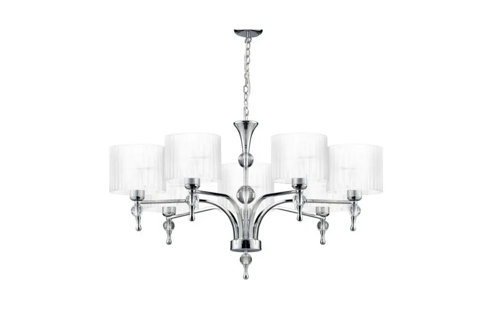Azzardo Lampa wisząca biała z tkaniny 7-punktowa AZ1106 z serii IMPRESS Popularny