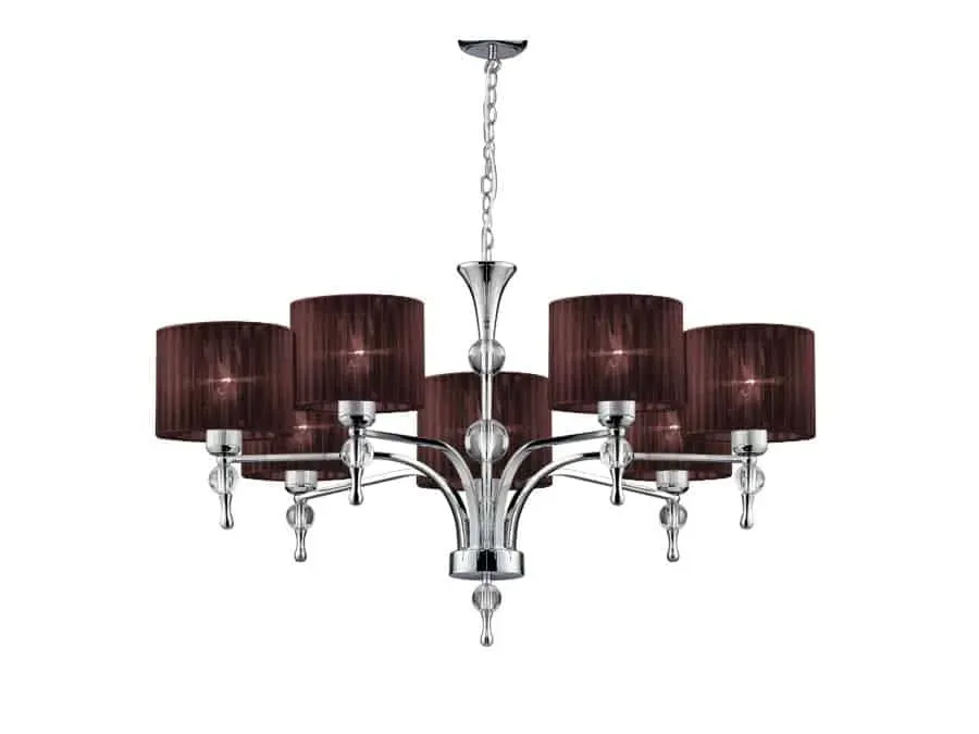 Azzardo Lampa wisząca brązowa z tkaniny 7-punktowa AZ2902 z serii IMPRESS Wyjątkowa oferta