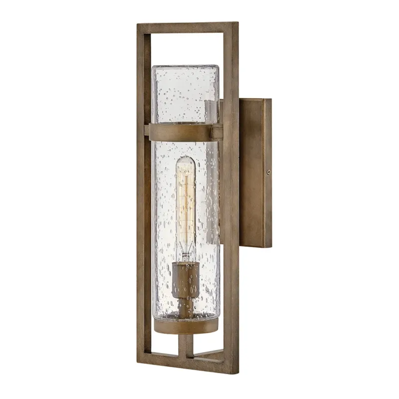 Kinkiet zewnętrzny metalowy brązowy ze szkłem bąbelkowym HK-CORDILLERA-M-BU z serii CORDILLERA - Elstead Lighting Oferta