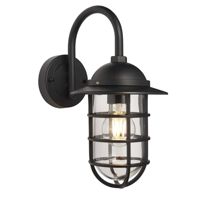 Cena promocyjna Kinkiet zewnętrzny czarny metalowy ze szkłem 96907 z serii PORT - Endon Lighting