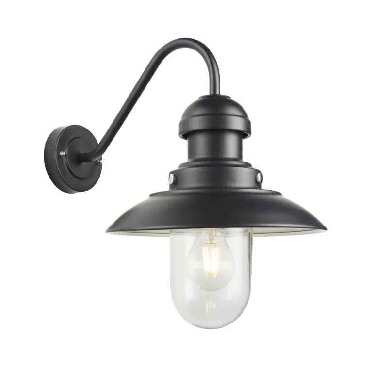Obniżka ceny Kinkiet zewnętrzny czarny metalowy ze szklanym kloszem 95980 z serii HEREFORD - Endon Lighting