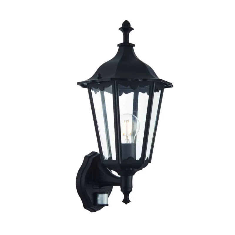 Zamów teraz Kinkiet zewnętrzny czarny metalowy z czujnikiem ruchu 76548 z serii Burford - Endon Lighting