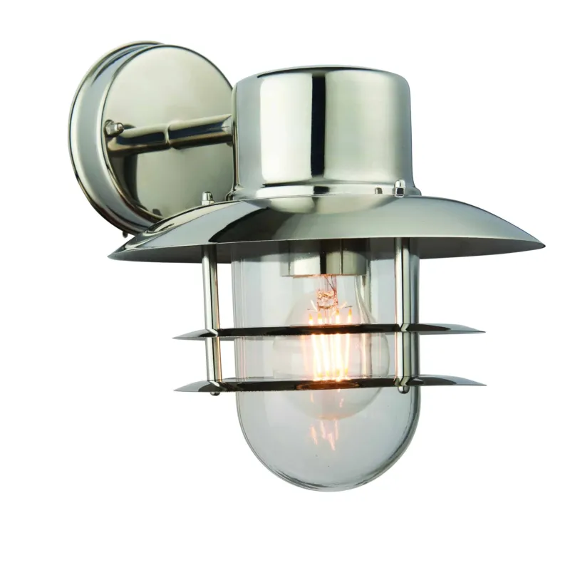 Szybka wysyłka Kinkiet zewnętrzny metalowy srebrny IP44 74703 z serii Jenson - Endon Lighting