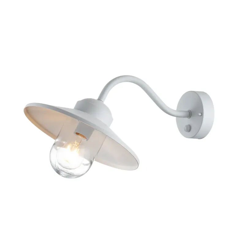 Hit sprzedaży Kinkiet zewnętrzny biały metalowy z czujnikiem ruchu KLAMPENBORG-PIR-WHT z serii KLAMPENBORG - Elstead Lighting