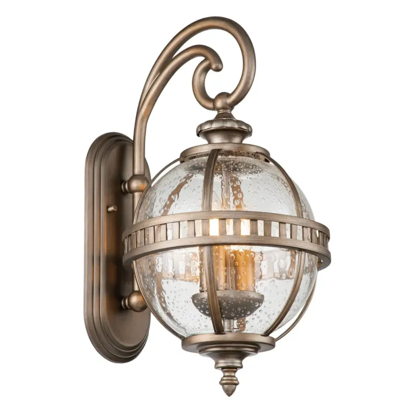 Do wyczerpania zapasów Kinkiet zewnętrzny latarnia metalowa brązowa 2-punktowa KL-HALLERON-2S-BU z serii HALLERON - Elstead Lighting