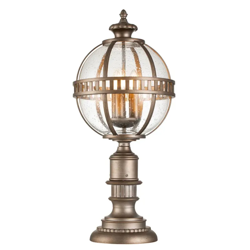 Darmowy zwrot Latarnia cokołowa metalowa brązowa 3-punktowa KL-HALLERON-3M-BU z serii HALLERON - Elstead Lighting
