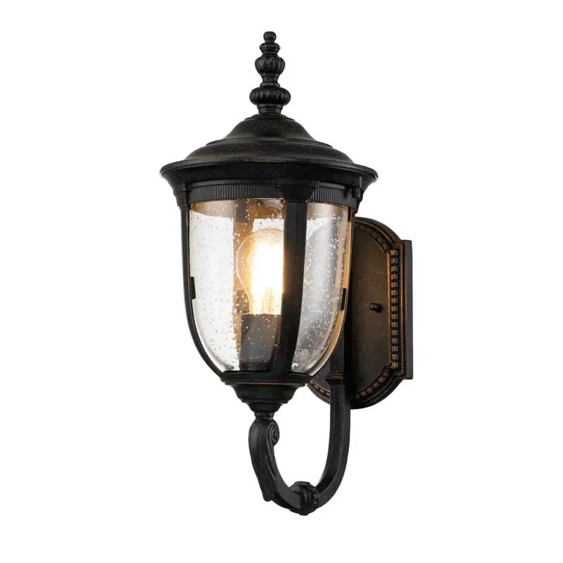 Kinkiet zewnętrzny czarny metalowy ze szklanym kloszem CL1-S z serii Cleveland - Elstead Lighting Kup teraz