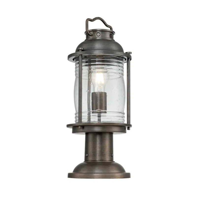 Latarnia cokołowa zewnętrzna metalowa brązowa KL-ASHLANDBAY3-M-BU z serii ASHLAND BAY - Elstead Lighting Dostępne od ręki