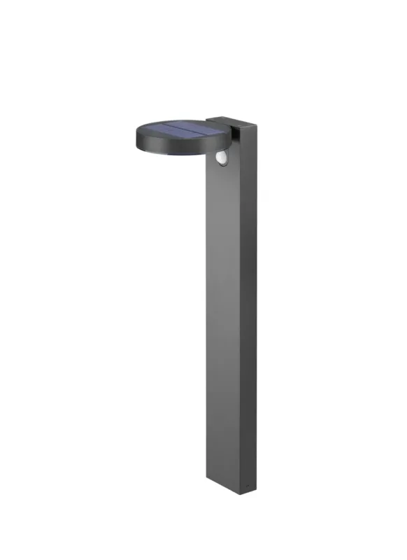 Bezpieczne zakupy Lampa stojąca antracytowa zewnętrzna solarna z czujnikiem ruchu 4,5W LED IP44 POSADAS R42251142 - RL