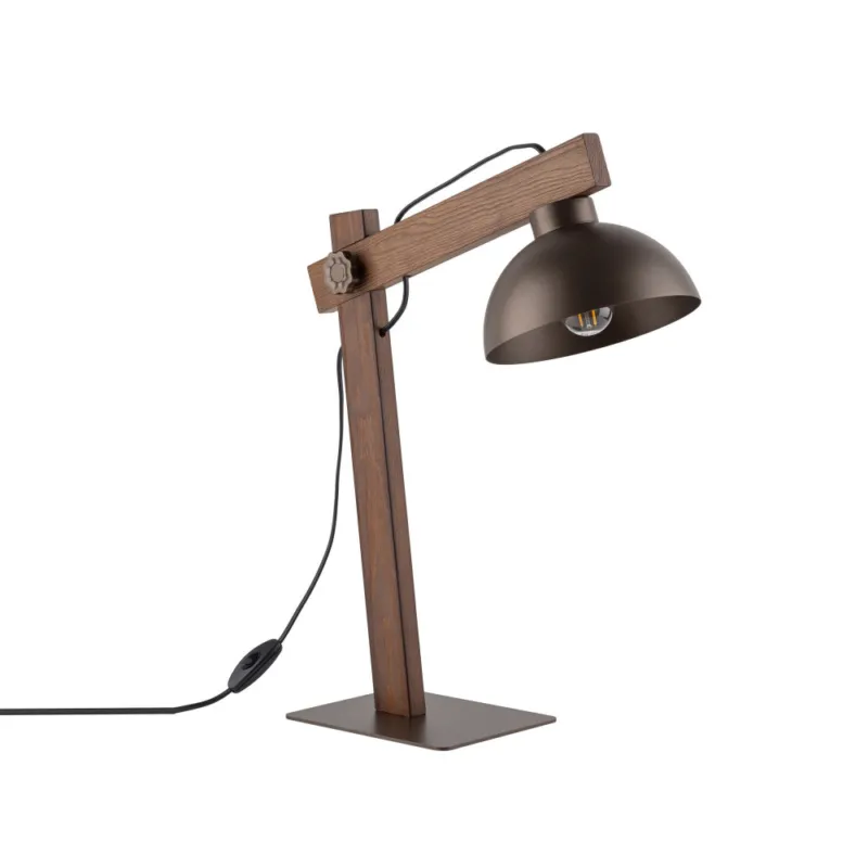 Lampa biurkowa loft Oslo brąz / orzech TK Lighting Premium